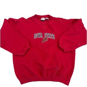Vintage Iowa State Cyclones Sweatshirt Red Pullover Crewneck Size M Embroidered